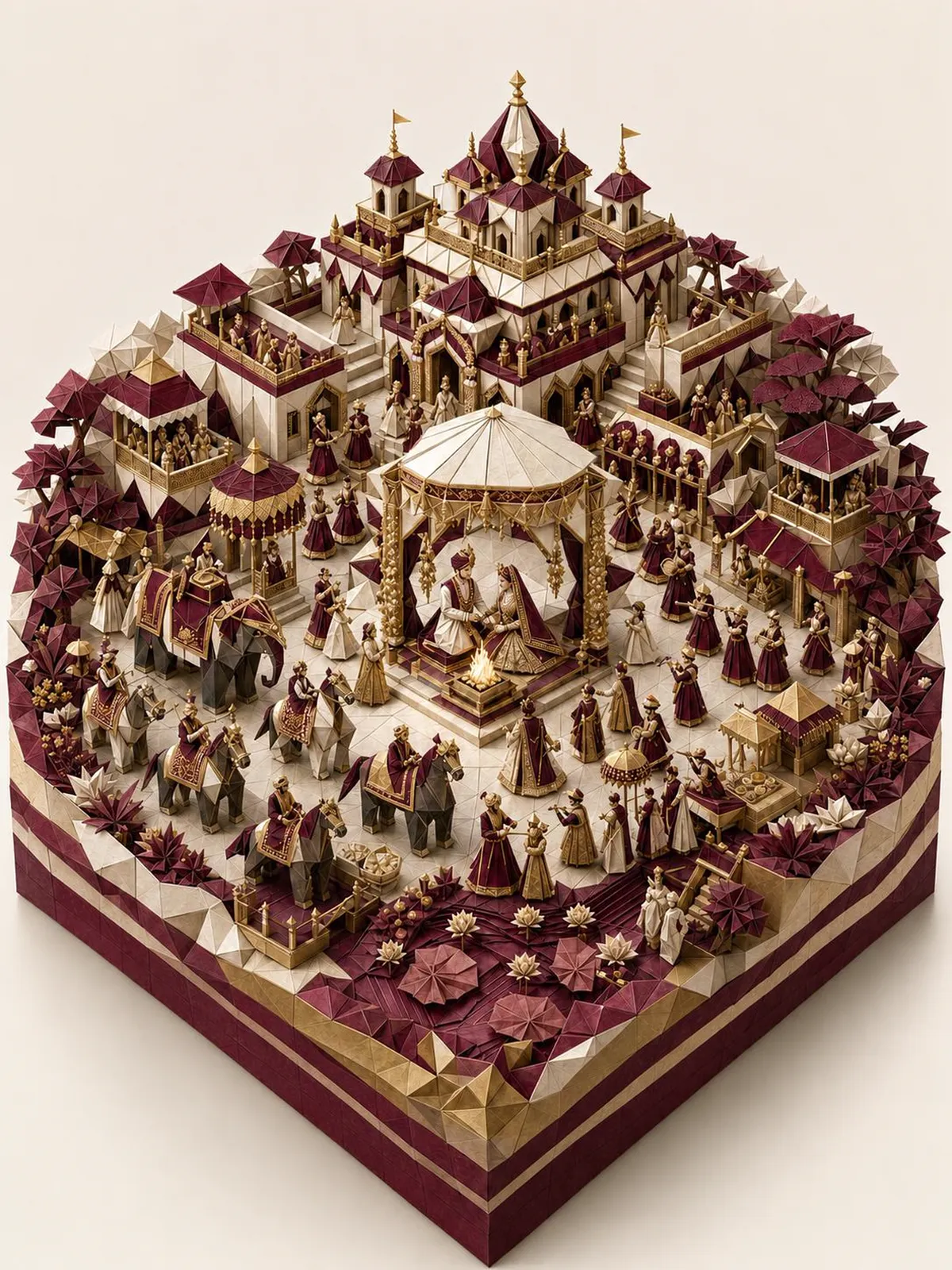 The 3D wedding world with the baraat procession